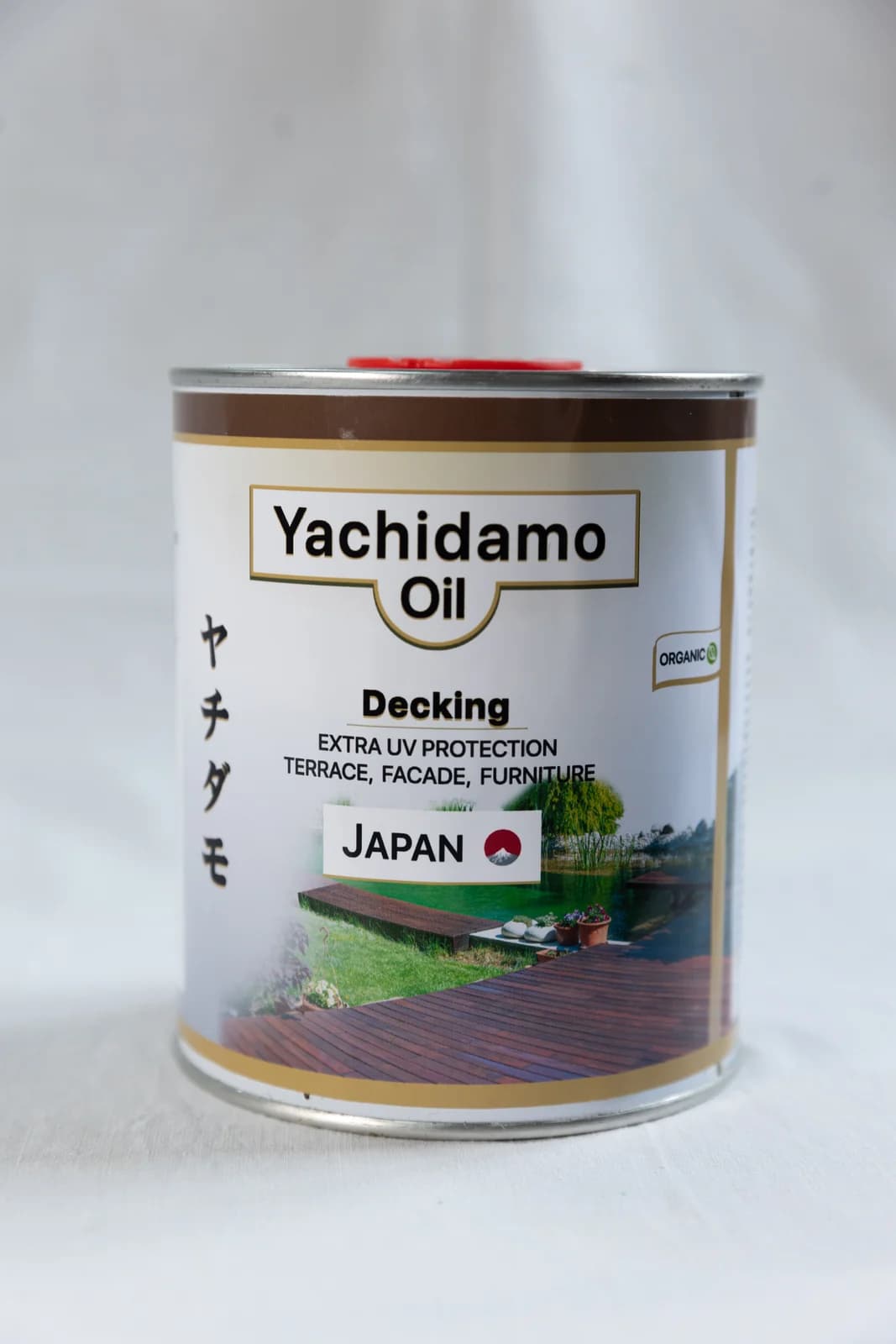 Две банки масла Yachidamo: для террасы и для бани
