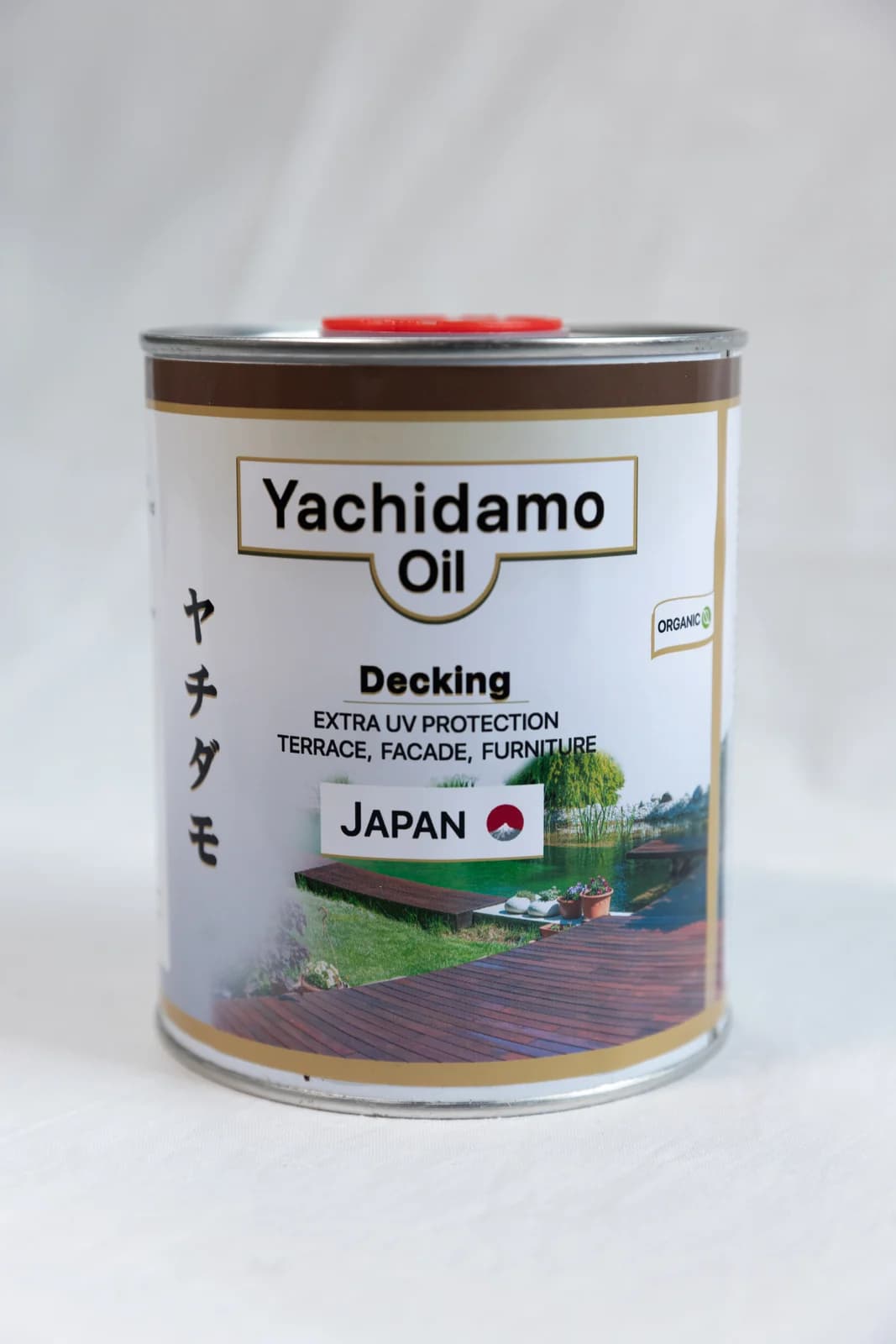 Две банки масла Yachidamo: для террасы и для бани
