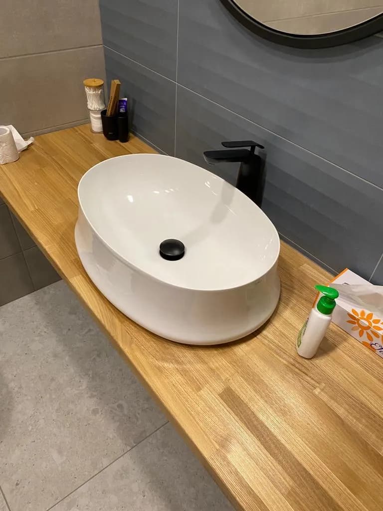 Столешница в ванную из ясеня, масло Yachidamo Interior Wax